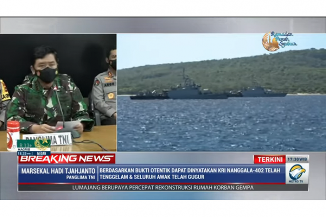 Panglima TNI: Seluruh Awak Kapal Selam KRI Nanggala 402 ...