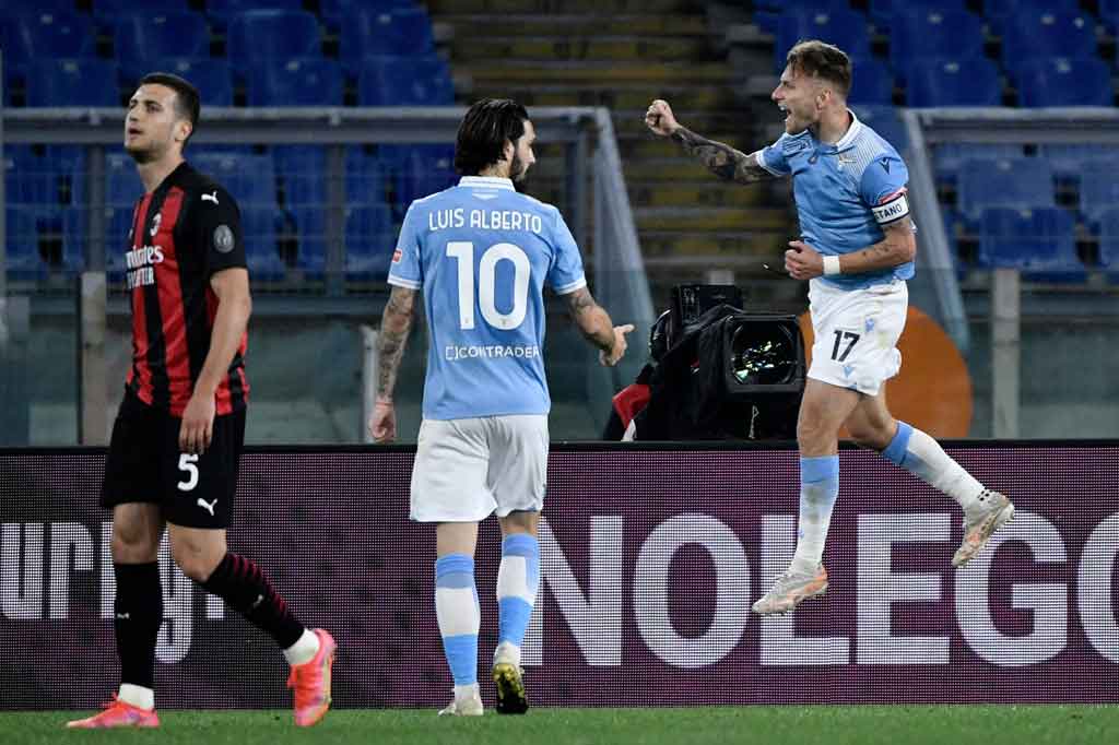 Immobile meluapkan kegembiraannya usai membawa Lazio menang dengan skor telak 3-0.