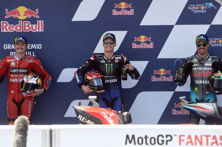 Pembalap tim Monster Energy Yamaha itu meraih pole position keempat kalinya di Sirkuit Jerez dengan mencatatkan waktu 1:36,755 detik.