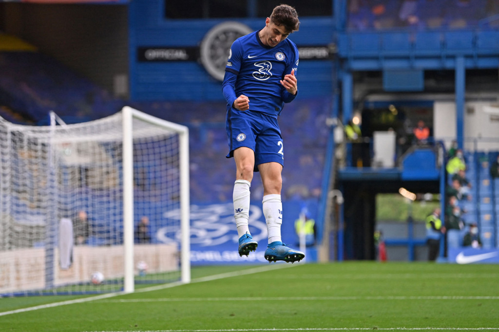 Kai Havertz memborong dua gol setelah memanfaatkan assist Mason Mount (10') dan Timo Werner (49').