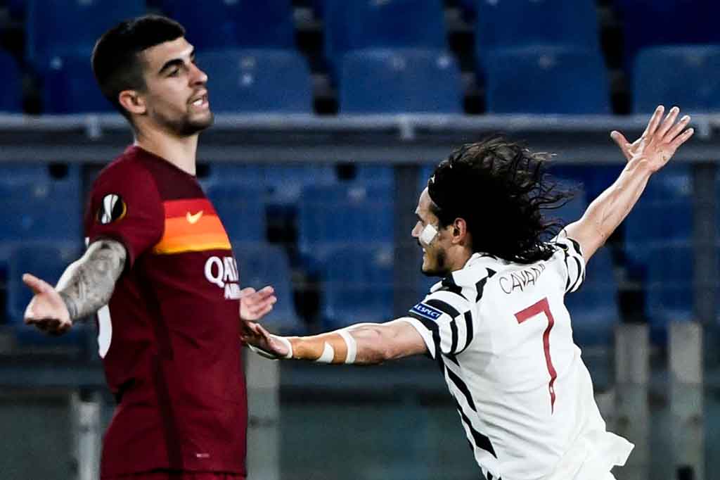 Cavani mencetak gol keduanya pada menit ke-68 dengan tandukan kerasnya menyambut umpan silang akurat kiriman Fernandes demi membuat kedudukan imbang 2-2.
