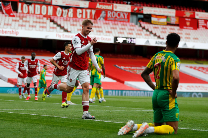 Arsenal memenangi laga kontra West Bromwich Albion pada pekan ke-35 Liga Inggris 2020-2021. Skuad asuhan Mikel Arteta itu membungkam West Brom 3-1 di Emirates Stadiom.