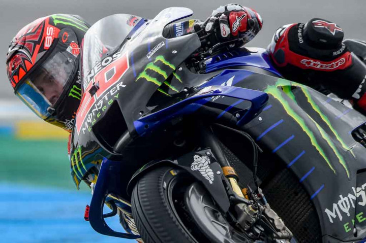 Quartararo, yang membalap untuk pertama kalinya sejak menjalani operasi arm pump pada awal bulan ini, meraih waktu terbaiknya dengan catatan 1:32,600.