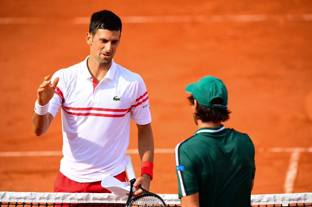 Djokovic memastikan kemenangan pada match point pertamanya dengan ace ke-10, untuk selanjutnya mengatur pertandingan putaran ketiga melawan Ricardas Berankis, yang pada babak kedua mengalahkan James Duckworth 7-5, 2-6, 7-6(4), 6-0.