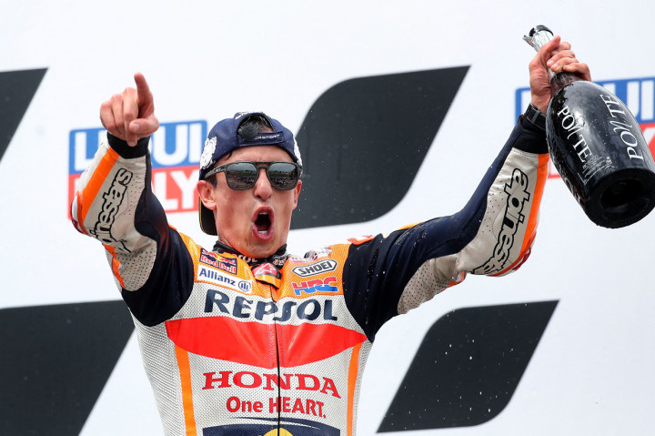 Pebalap Repsol Honda Marc Marquez berhasil menjuarai seri MotoGP Jerman 2021 dalam balapan yang berlangsung pada Minggu, 26 Juni 2021.