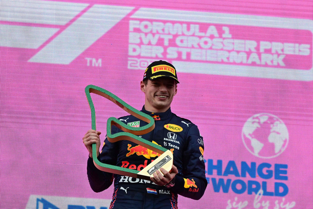 Pembalap Red Bull Racing Honda Max Verstappen menjadi juara pada balapan Formula 1 (F1) GP Styria 2021.
