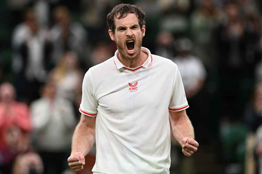  Juara dua kali Andy Murray memenangi pertandingan tunggal Wimbledon pertamanya sejak 2017 pada Selasa, 29 Juni 2021 WIB, dengan kemenangan empat set atas Nikoloz Basilashvili dari Georgia.