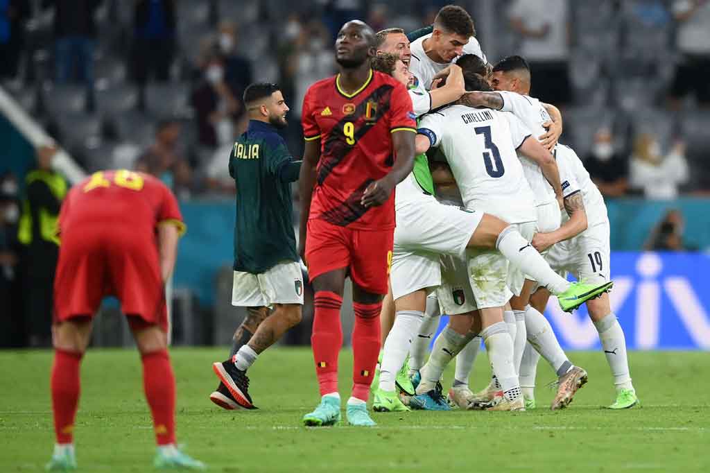 Setelah itu Belgia mati-matian menyamakan kedudukan tapi tak kunjung bisa menjebol gawang Italia. Skor 2-1 bertahan hingga laga usai membuat Italia melaju ke semifinal untuk berhadapan dengan Spanyol yang menundukkan Swiss lewat babak adu penalti.