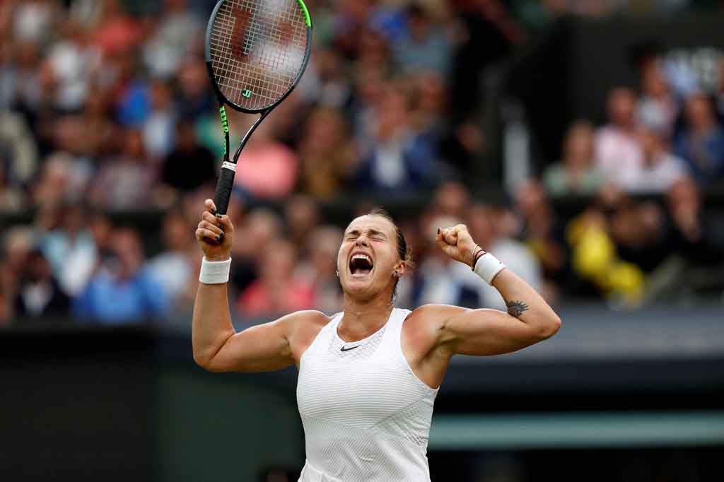 Unggulan kedua Aryna Sabalenka mematahkan usaha atlet Tunisia Ons Jabeur untuk menjadi petenis Arab pertama yang melesat hingga babak empat besar di Grand Slam lapangan rumput Wimbledon.