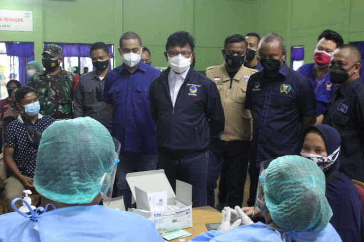 DPP Nasdem melalui DPW NasDem DKI Jakarta dalam rangka mensuksekan program Vaksinasi Pemerintah Puat dalam rangka pemberantasan Virus Covid 19 mengelar Vaksinasi massal di lima wilayah Jakarta.