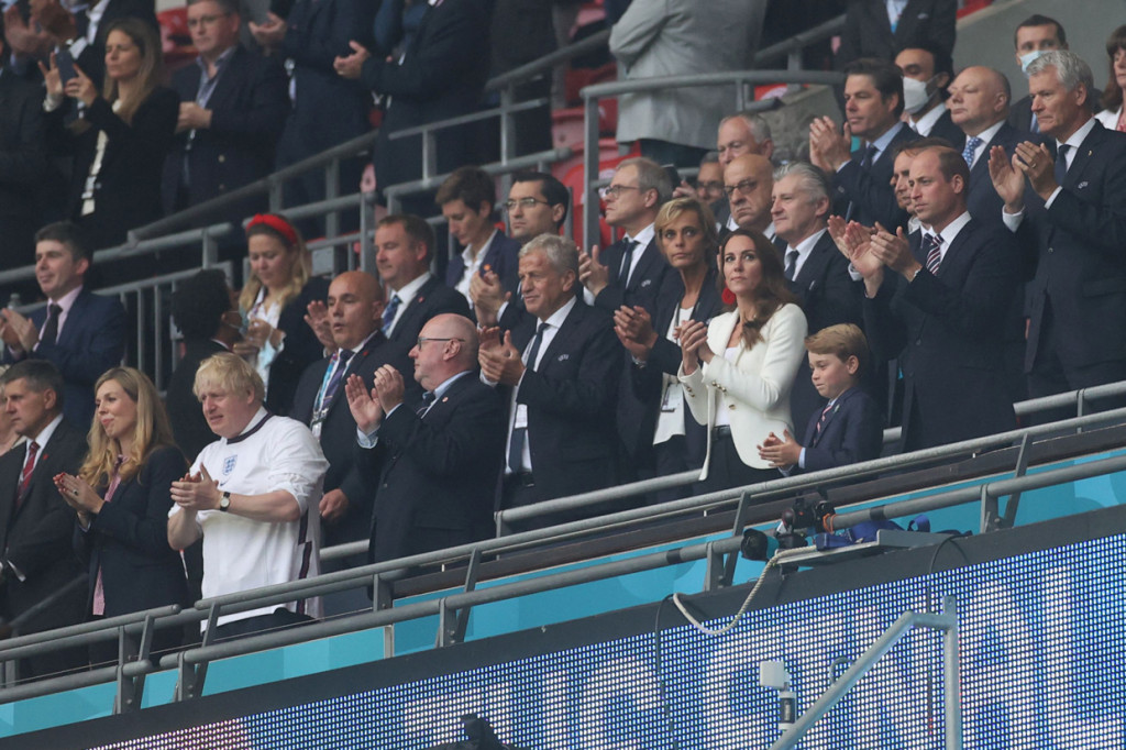 Pangeran George ikut menyaksikan langsung laga final Euro 2020 yang mempertemukan Inggris dan Italia di Stadion Wembley, London, pada Senin, 12 Juli 2021, dini hari WIB.