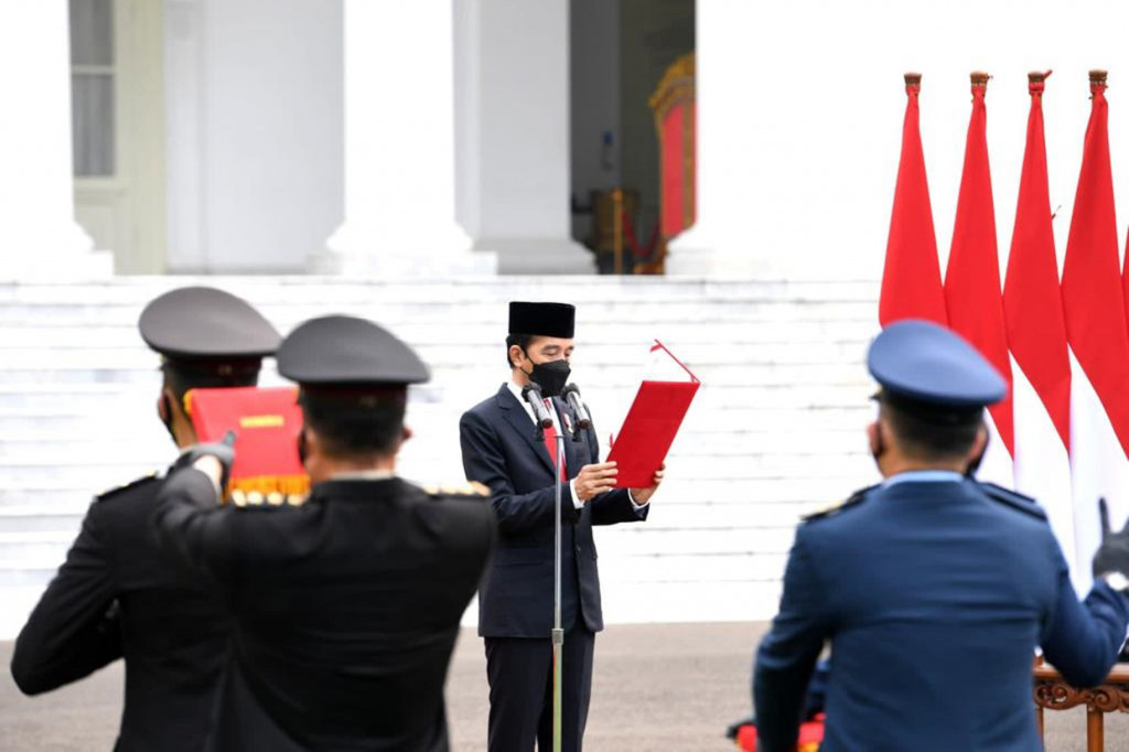 Acara ini dilaksanakan terbatas dengan mengikuti protokol kesehatan serta disiarkan secara virtual melalui kanal Sekretariat Presiden.