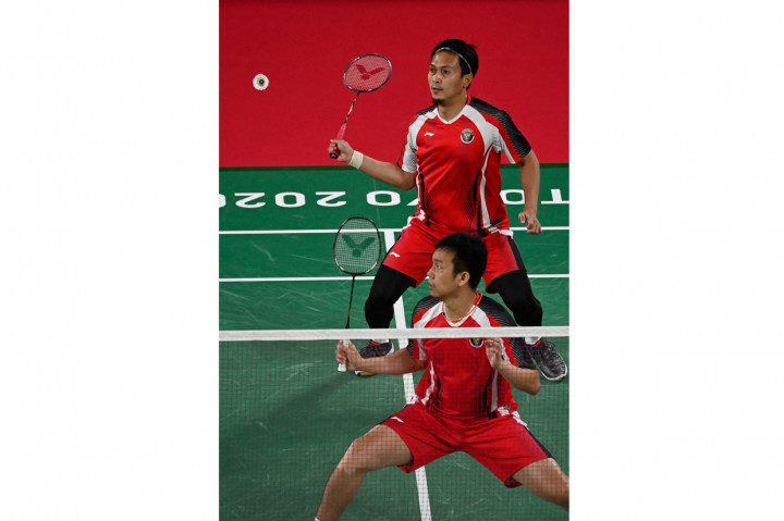 Mohammad Ahsan/Hendra Setiawan terus gemilang di Olimpiade Tokyo. 
