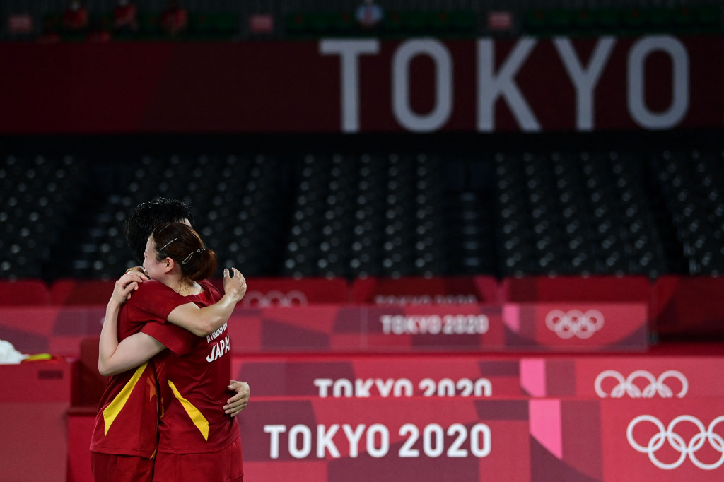 Pasangan Yuta Watanabe/Arisa Higashino berhasil mengamankan medali perunggu di sektor ganda campuran Olimpiade Tokyo, Jumat, 30 Juli 2021.