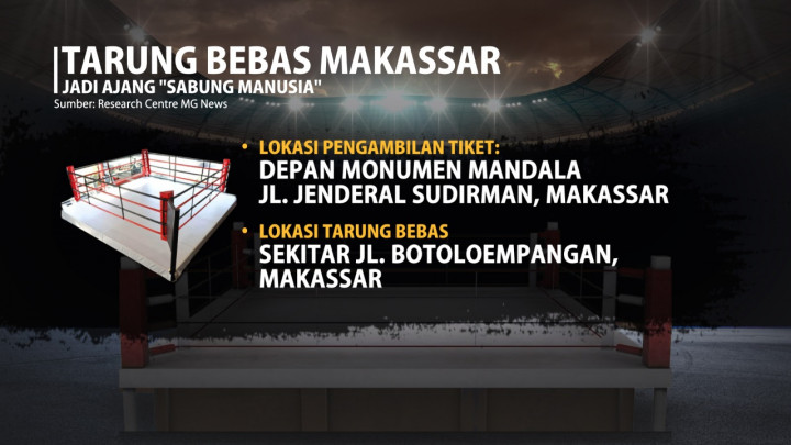 Tarung Bebas Makassar jadi Ajang 'Sabung Manusia'