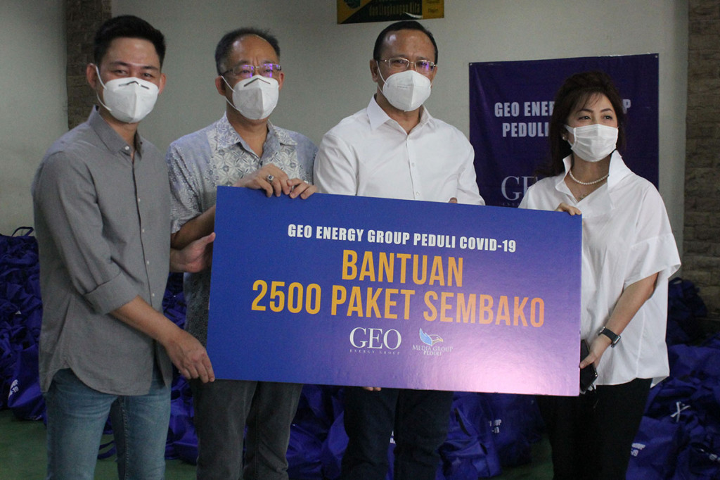 Geo Energy Group menyumbangkan 2.500 paket sembako untuk warga terdampak covid 19, prasejahtera, dan berpenghasilan rendah. Sembako bakal dibagikan ke wilayah Jakarta, Bogor, Depok, Tangerang, dan Bekasi (Jabodetabek).