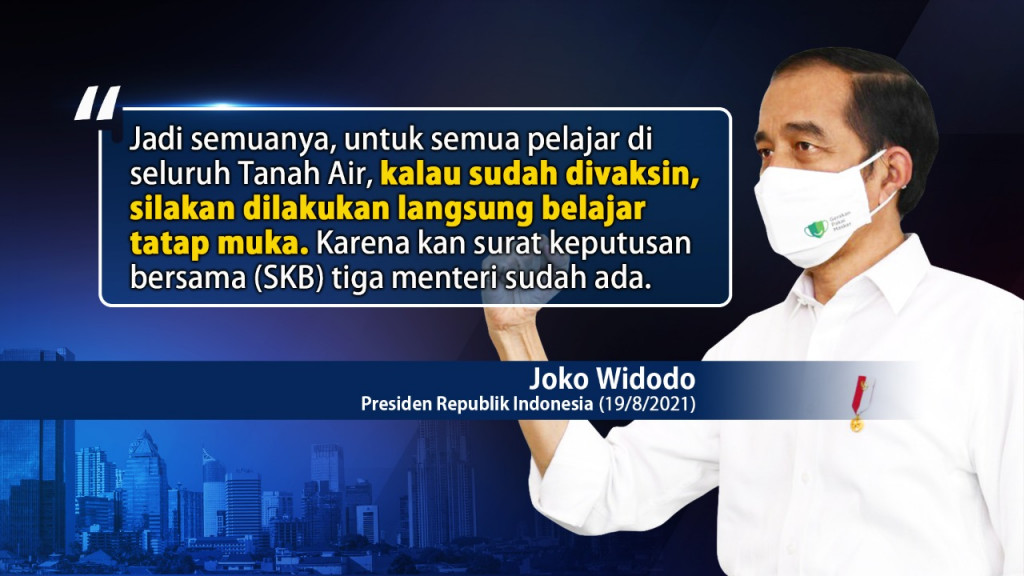 Jokowi Izinkan Sekolah Tatap Muka Jika Semua Pelajar Sudah Divaksin