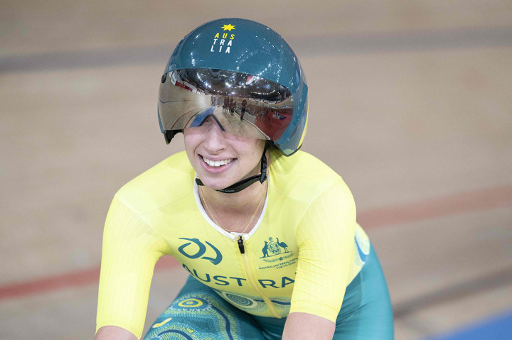 Atlet balap sepeda asal Australia, Paige Greco menjadi peraih medali emas pertama di ajang Paralimpiade Tokyo 2020. 