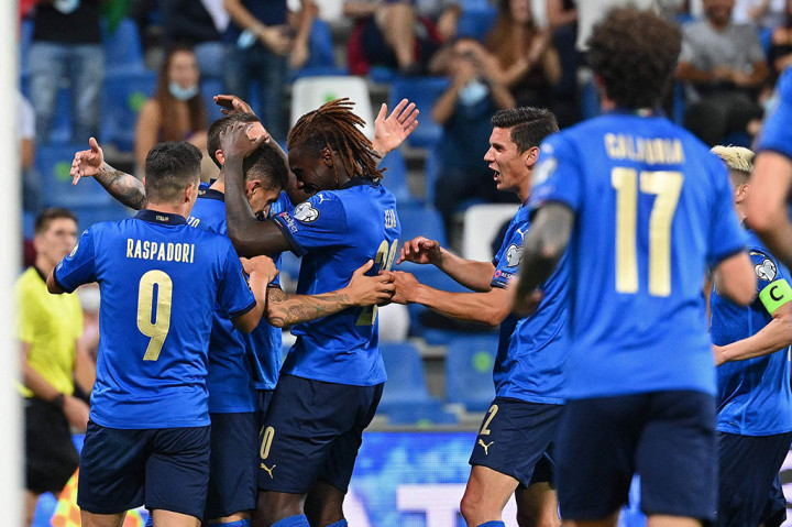 Italia terus menggempur pertahanan tim tamu di babak kedua. Hasilnya, pada menit ke-54 mereka berhasil menjebol gawang Lithuania untuk kelima kalinya lewat sepakan lob Di Lorenzo. Skor 5-0 bertahan hingga laga usai.