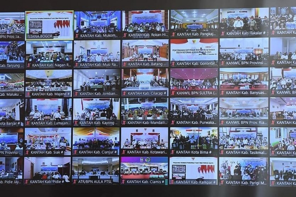 Dari total 124.120 sertifikat yang diserahkan kepada masyarakat, sebanyak 5.512 sertifikat di antaranya merupakan hasil penyelesaian konflik agraria di 7 Provinsi dan 8 Kabupaten/Kota.