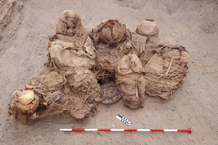 Para pekerja yang tengah memasang jaringan pipa gas menemukan sisa-sisa kerangka delapan jenazah yang terkubur di sebuah makam bersama dengan makanan dan alat musik di Kota Chilca, Peru. Jenazah tersebut diperkirakan terkubur sekitar 800 tahun yang lalu.