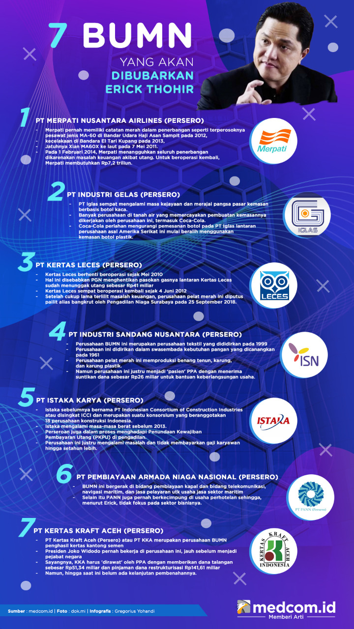 7 Perusahaan BUMN yang Akan Dibubarkan Erick Thohir