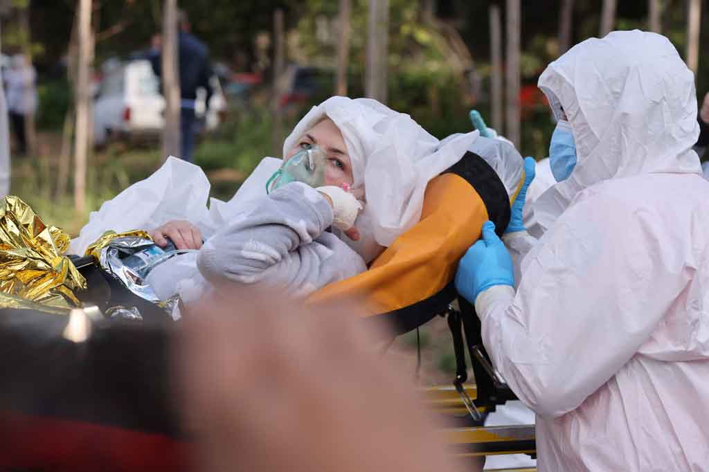 Kementerian Kesehatan mengatakan bahwa 113 pasien berada di unit medis RS, 10 di antaranya adalah pasien covid-19 yang dirawat di unit perawatan intensif.