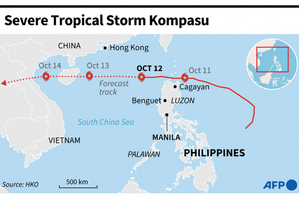
Empat orang meninggal dalam tanah longsor di provinsi pegunungan Benguet yang terkurung daratan, dan satu orang tenggelam di provinsi pesisir Cagayan, kata badan bencana nasional. Tujuh orang hilang di pulau Luzon. 