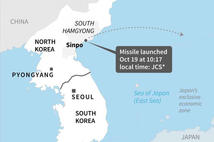 Uji coba hari Selasa, yang dilakukan di dekat Sinpo, lokasi galangan kapal utama angkatan laut, dilakukan saat kedua Korea membangun kemampuan senjata yang bisa menjadi perlombaan senjata di semenanjung itu, dan dengan terhentinya dialog Washington-Pyongyang.