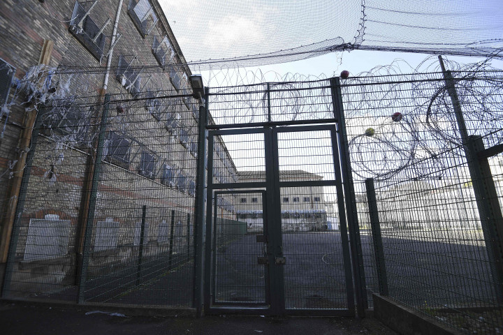 Pemandangan lapangan olahraga di penjara Mulhouse (Maison d'arret), Prancis Timur, 22 Oktober 2021.