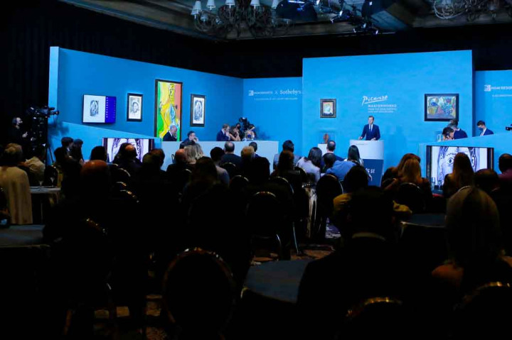 Sebanyak sebelas mahakarya Pablo Picasso terjual USD 108,9 juta (sekitar Rp1,5 triliun) di lelang Sotheby's di Las Vegas pada Sabtu, 23 Oktober 2021 waktu setempat.