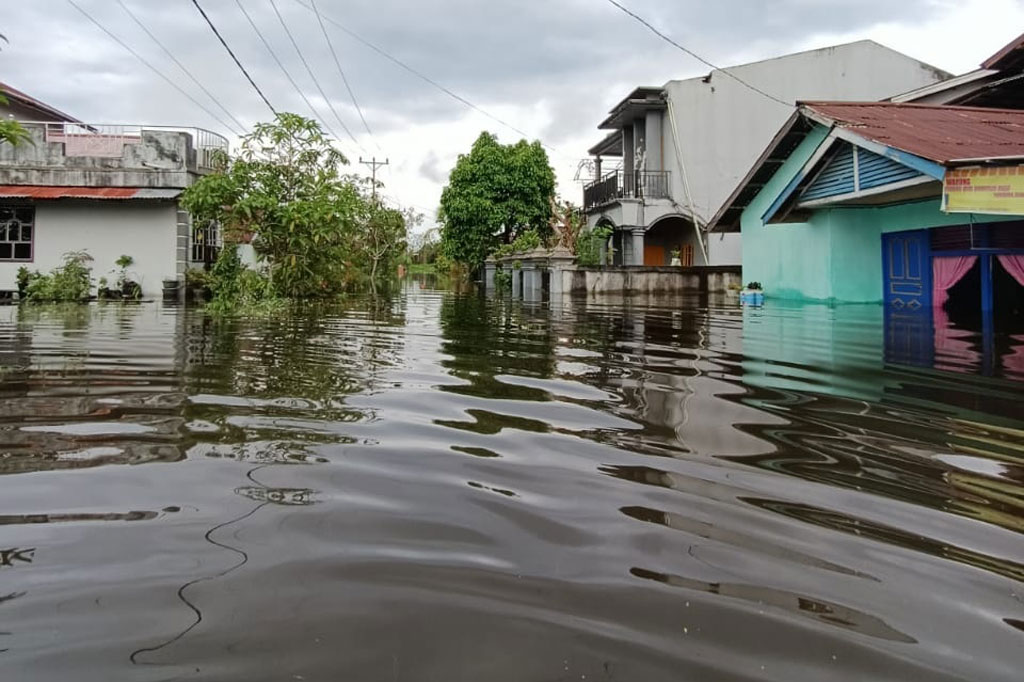 Banjir terjadi akibat hujan dengan intensitas tinggi sejak dua pekan terakhir yaitu sejak hari Kamis, 21 Oktober 2021, pukul 10.00 WIB, dengan tinggi muka air sekitar 300 sentimeter.