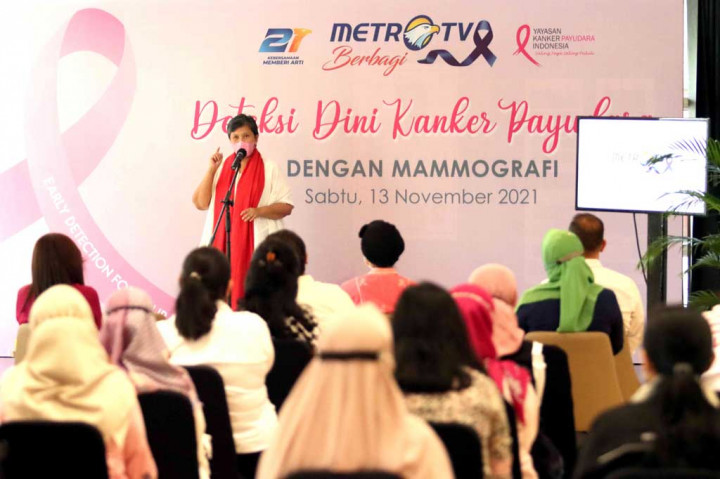 Dalam rangka kegiatan CSR HUT Ke-21 Metro TV bekerjasama dengan Yayasan Kanker Payudara Indonesia (YKPI) menyelenggarakan kegiatan 'Deteksi Dini Kanker Payudara - Early Detection for Your Protection' di Lobby Grand Metro TV, Kedoya, Kebon Jeruk, Jakarta Barat pada Sabtu, 13 November 2021.