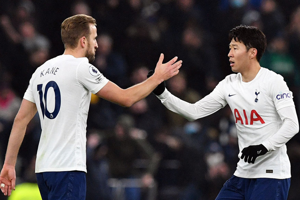 Harry Kane mencetak gol untuk Tottenham di menit ke-13.