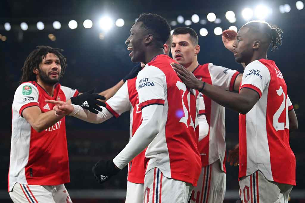 Nketiah kemudian menciptakan gol kedua dan ketiganya dalam jangka sembilan menit pada babak kedua, untuk memperbesar keunggulan Arsenal menjadi 4-1.