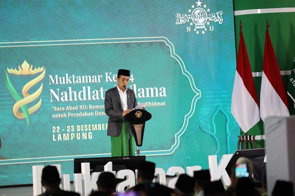 Presiden dalam sambutannya menyampaikan rasa terima kasih kepada NU yang telah membantu pemerintah dalam menangani covid-19 dan menyukseskan program vaksinasi. 