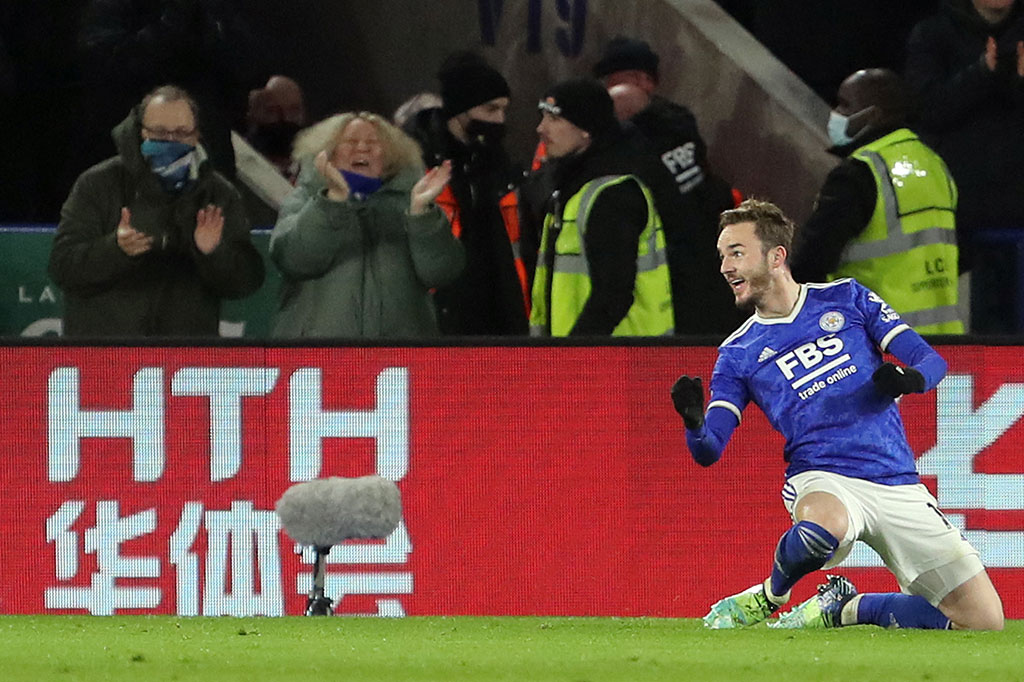 James Maddison kemudian membuat Leicester memulihkan keunggulan pada menit ke-76.