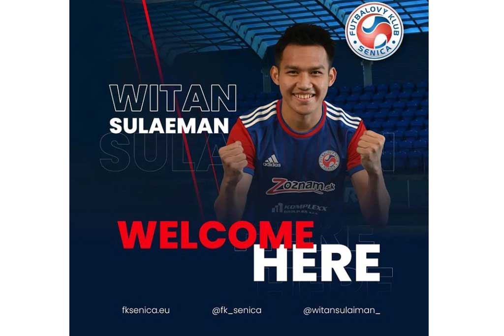 Pemain timnas Indonesia, Witan Sulaeman telah resmi bergabung dengan klub Liga Slovakia, FK Senica. Kabar gembira tersebut diumumkan langsung oleh FK Senica lewat akun Instagram klub tersebut pada Jumat, 21 Januari 2022. 