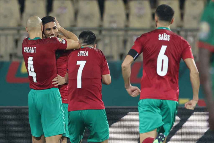 Achraf Hakimi kemudian mencetak gol penentu kemenangan untuk Maroko lewat tendangan bebas pada menit ke-70. 