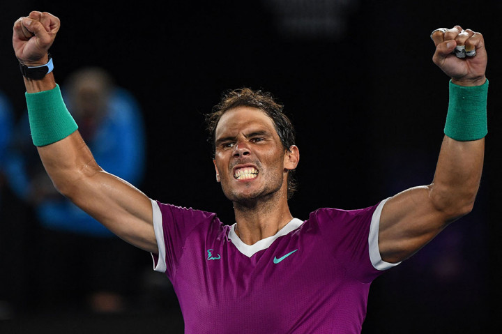 Rafael Nadal melaju ke final Australia Terbuka setelah mengalahkan Matteo Berrettini di semifinal, Jumat, 28 Januari 2022.