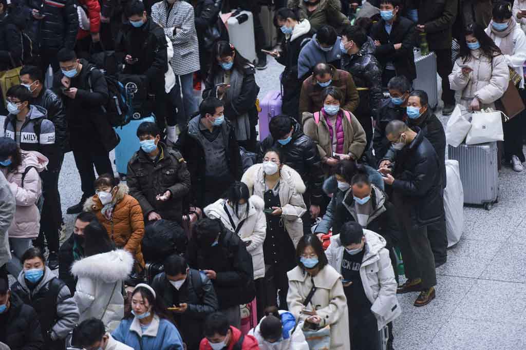 Ada 24,85 juta warga Tiongkok yang telah berangkat mudik per Senin, 18 Januari 2022, naik 37,3 persen dari tahun lalu. 