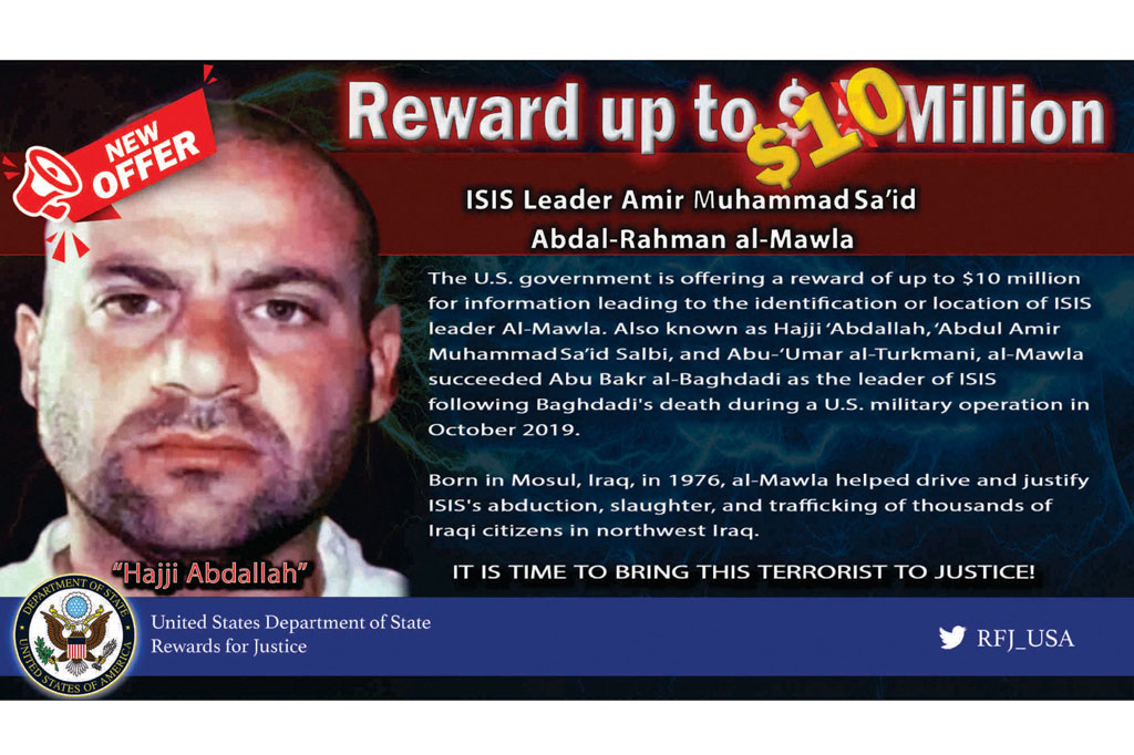 Sebelumnya, pemerintah AS telah menawarkan hadiah USD10 juta (sekitar Rp144 miliar) untuk informasi yang mengarah ke Qurashi, warga Irak yang juga dikenal sebagai Amir Mohammed Said Abd al-Rahman al-Mawla.