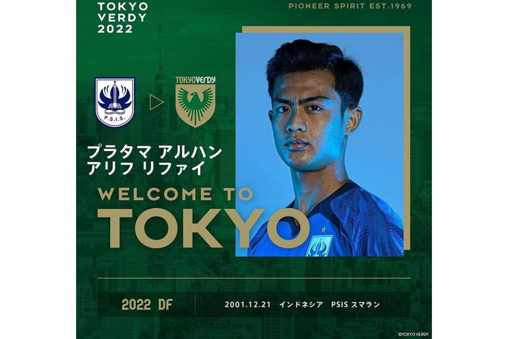 “Peraih penghargaan Pemain Muda Terbaik Kejuaraan Sepakbola ASEAN?Piala Suzuki AFF) tahun 2020! Pratama Arhan dipastikan akan bergabung melalui transfer permanen dari PSIS Semarang! Selamat datang dan selamat bergabung, Arhan!
