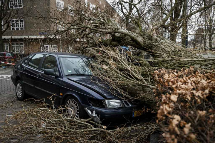 Badai Eunice membuat listrik padam di lebih dari 140.000 rumah di Inggris, sebagian besar di barat daya, dan 80.000 properti di Irlandia.