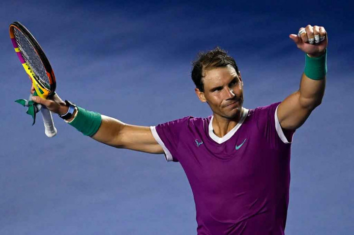 Rafael Nadal pada Selasa, 22 Februari 2022 waktu setempat, memenangi pertandingan turnamen pertamanya sejak merebut gelar Australia Terbuka untuk mencapai putaran kedua Meksiko Terbuka.
