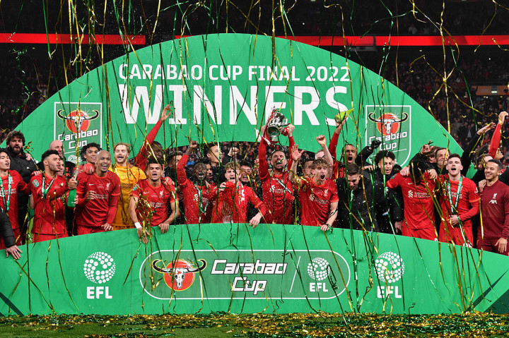 Liverpool keluar sebagai juara Carabao Cup 2021/2022. 