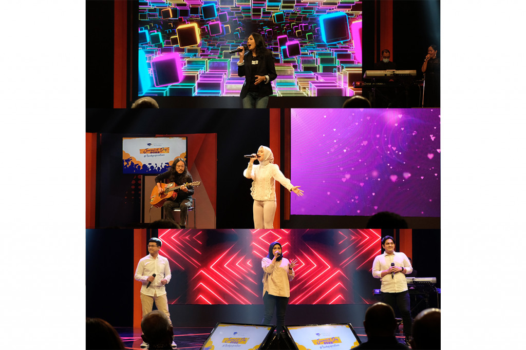Penampilan hiburan dari sejumlah karyawan Media Group Network dalam acara Journalist Day 2022, Kamis, 17 Maret 2022.