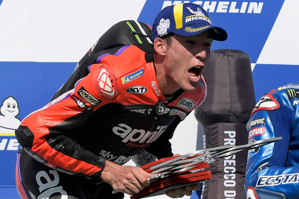 Pembalap Aprilia Racing Aleix Espargaro memenangi MotoGP Argentina 2022, Senin, 4 April 2022, dini hari WIB. 