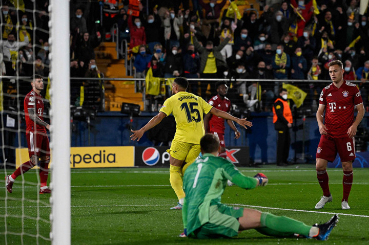 Villarreal berhasil mengalahkan Bayern Muenchen 1-0 pada leg pertama perempat final Liga Champions. Arnaut Danjuma mencetak satu-satunya gol dalam pertandingan itu saat laga baru berjalan delapan menit, lewat sepakan terukur dari umpan Dani Parejo yang tak bisa dihalau kiper Manuel Neuer.