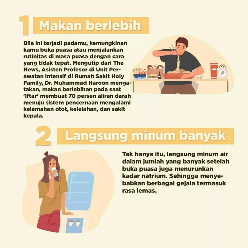 Habis Buka Puasa Malah Lemas! Ini 4 Penyebabnya